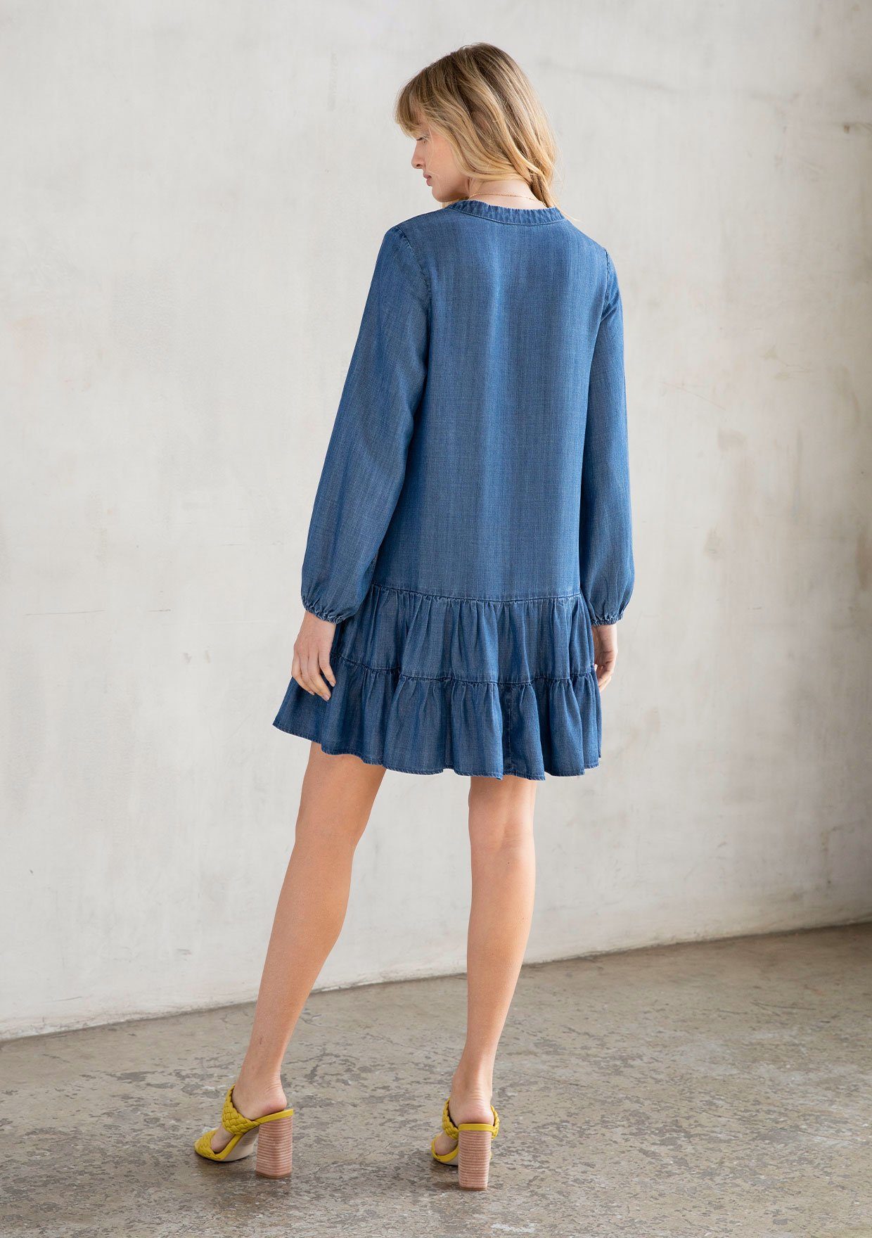 Washed Away Button Front Mini Dress