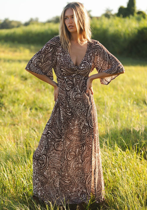 Sandswept Paisley Maxi Dress