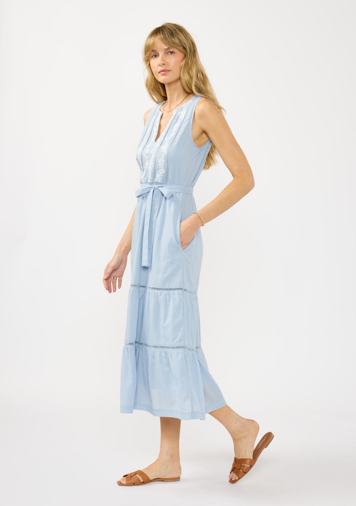 Yvette Embroidered Midi Dress