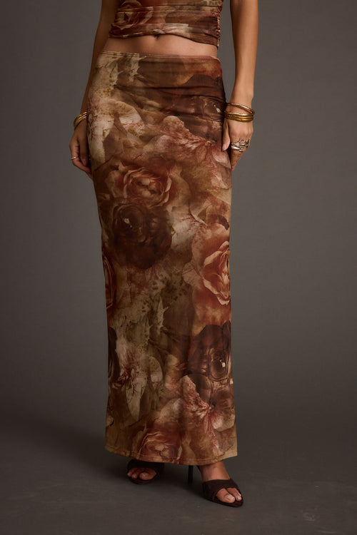 Julia Floral Mesh Maxi Skirt