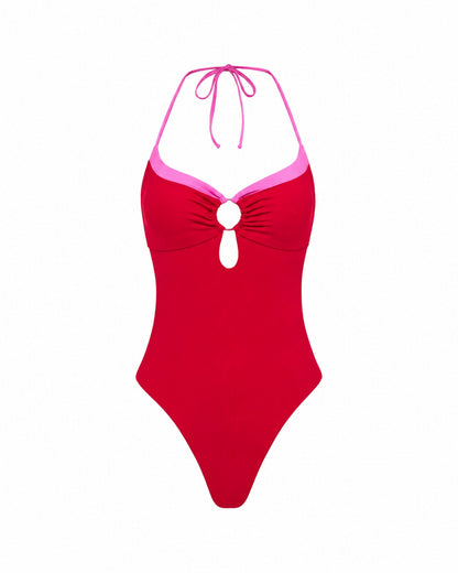 Juno One Piece Swimsuit - Lipstick Red Sweetheart
