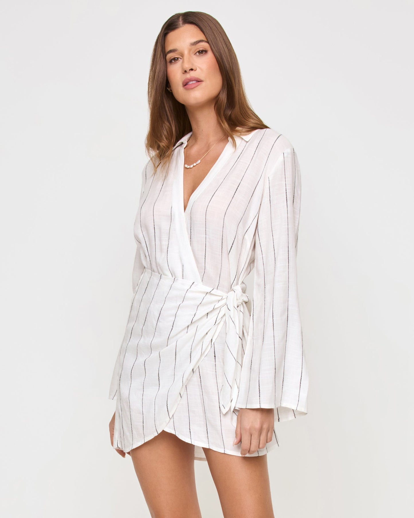 Las Palmas Dress - Fine Line Stripe