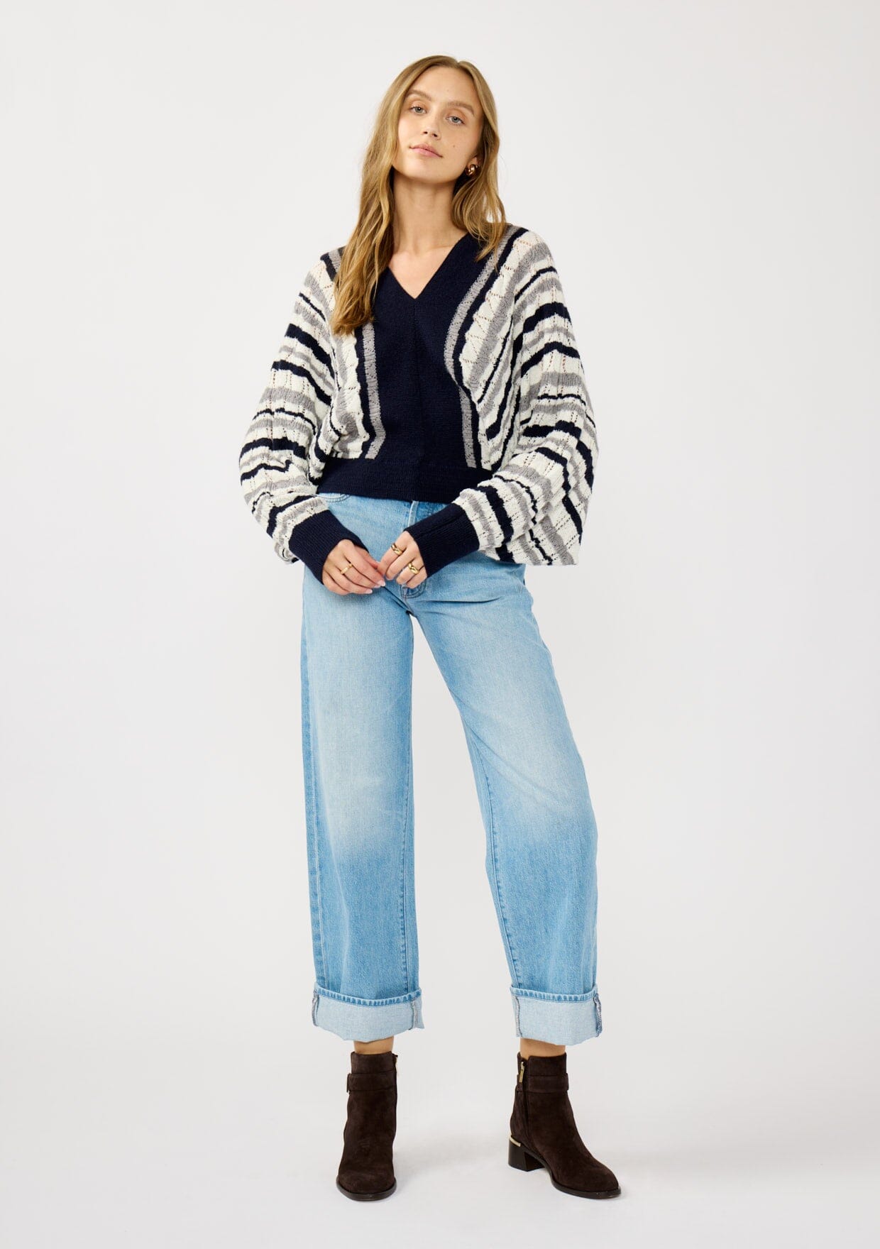 Raylin Striped Pointelle Sweater