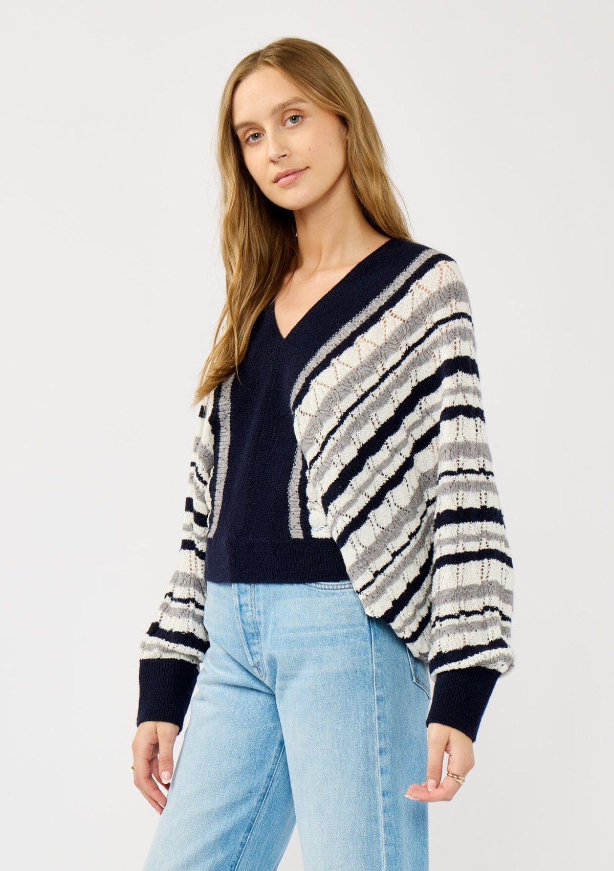 Raylin Striped Pointelle Sweater