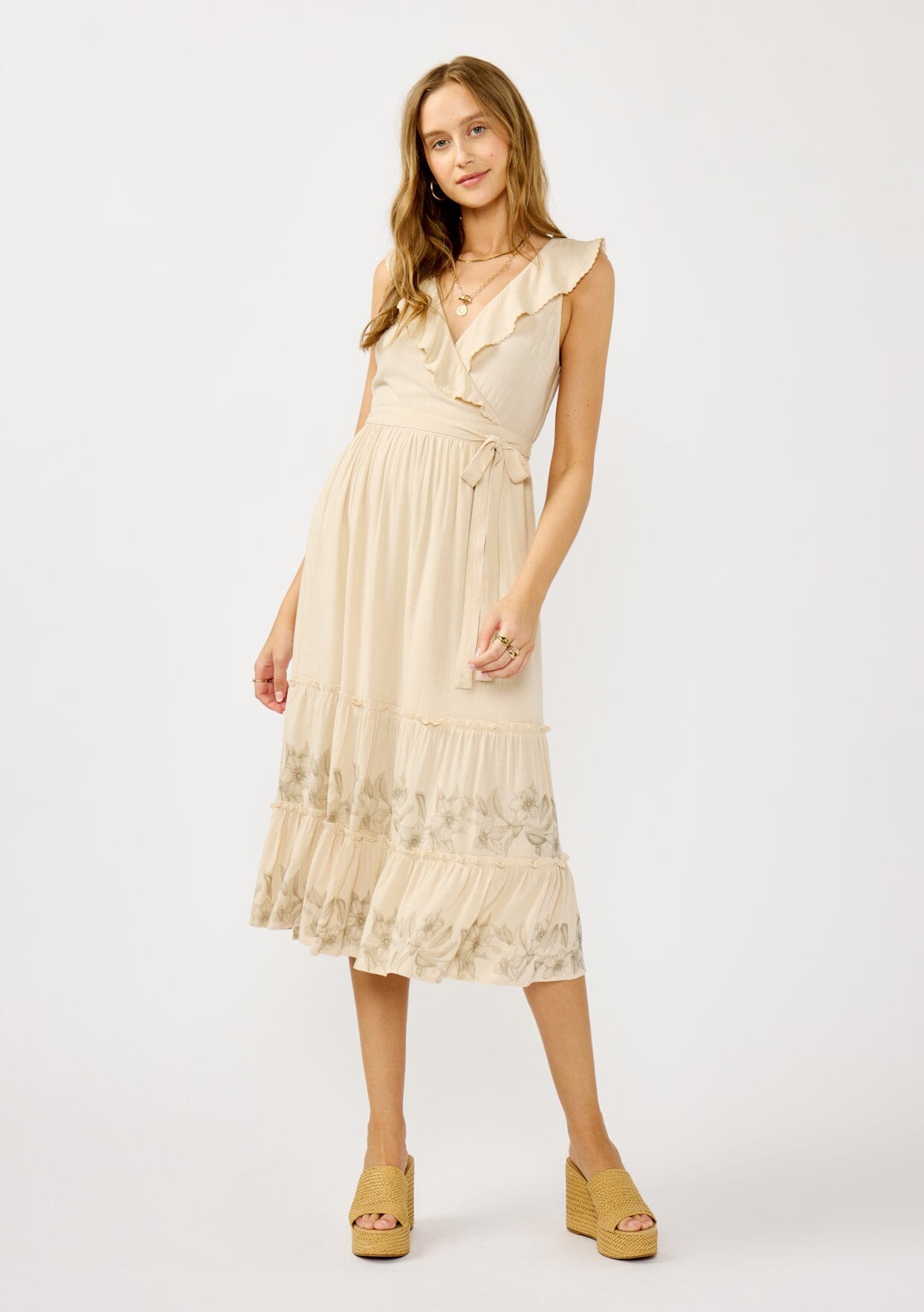 Sarina Ruffle Midi Dress