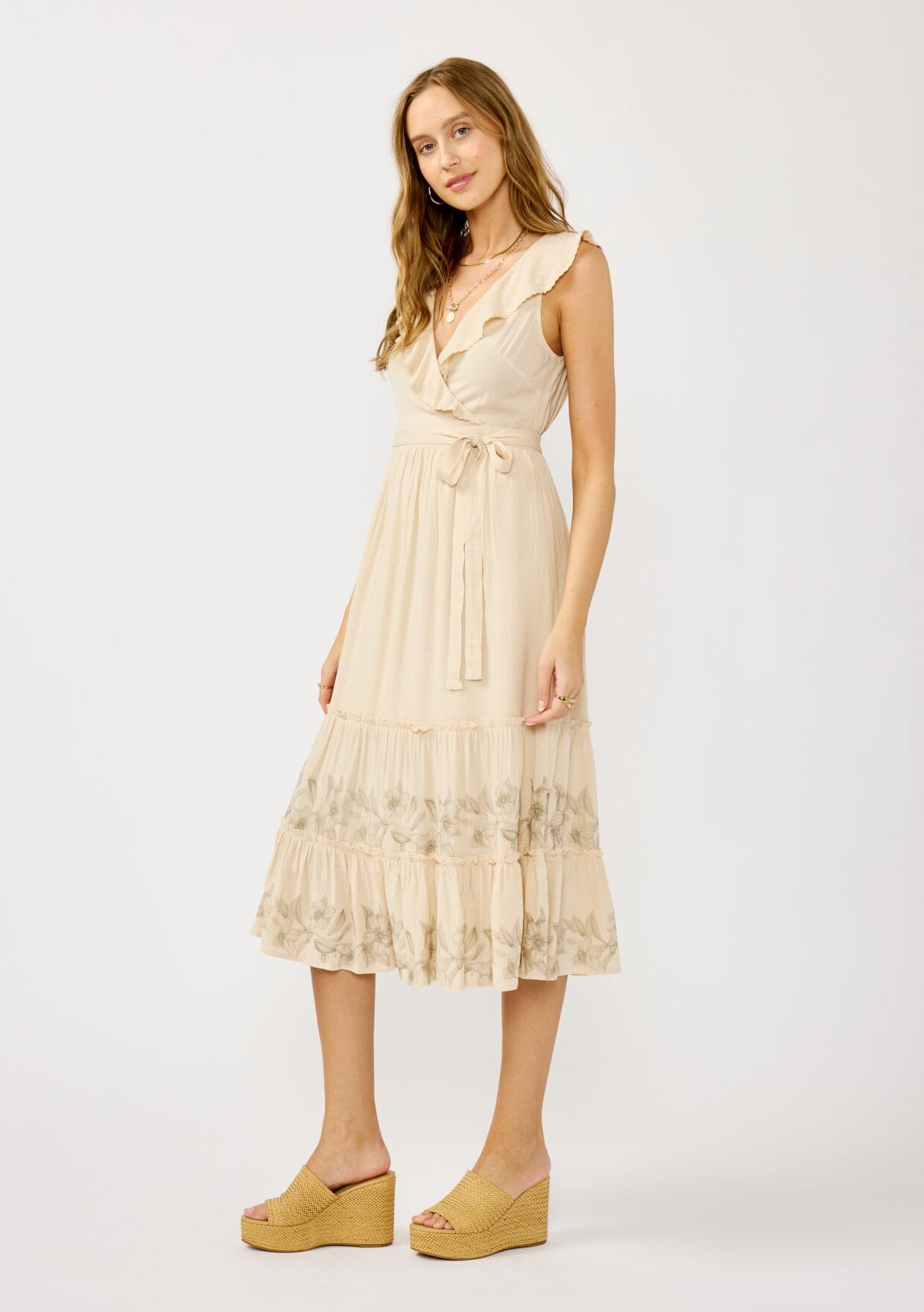 Sarina Ruffle Midi Dress