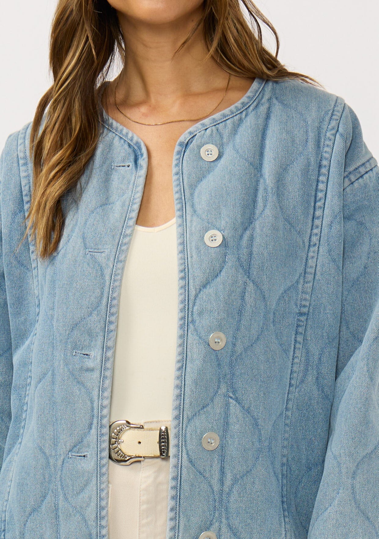 Kendra Quilted Denim Jacket
