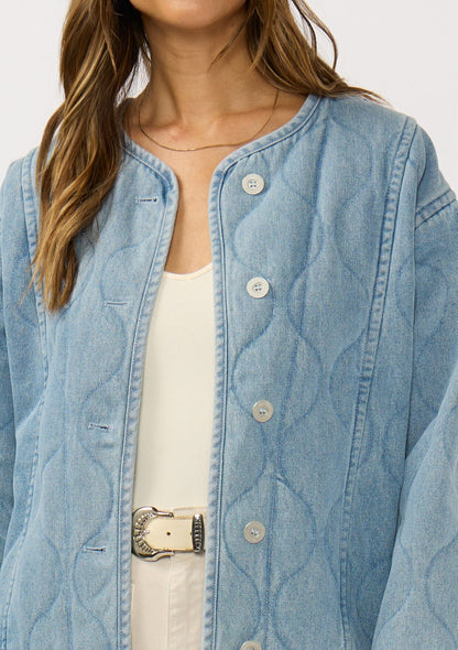Kendra Quilted Denim Jacket