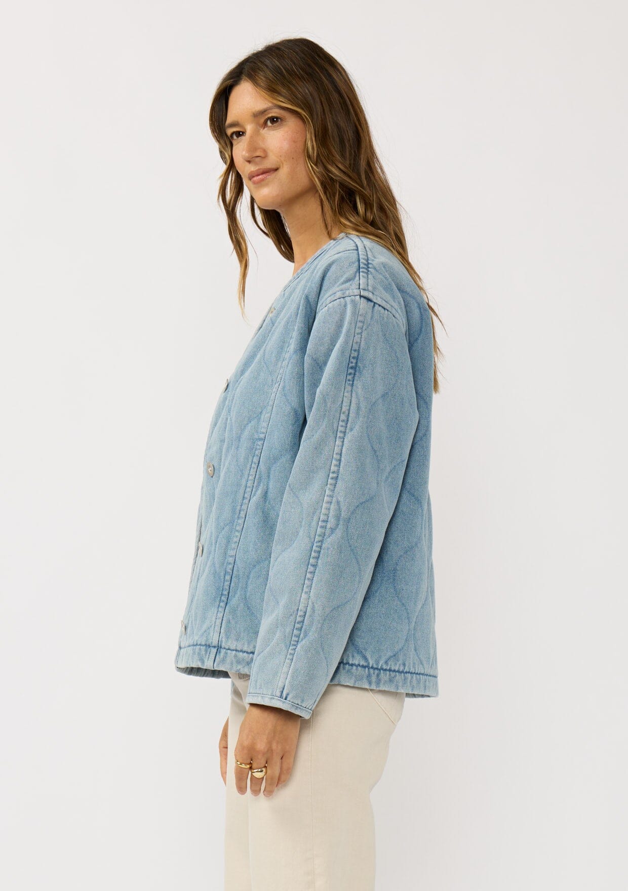 Kendra Quilted Denim Jacket
