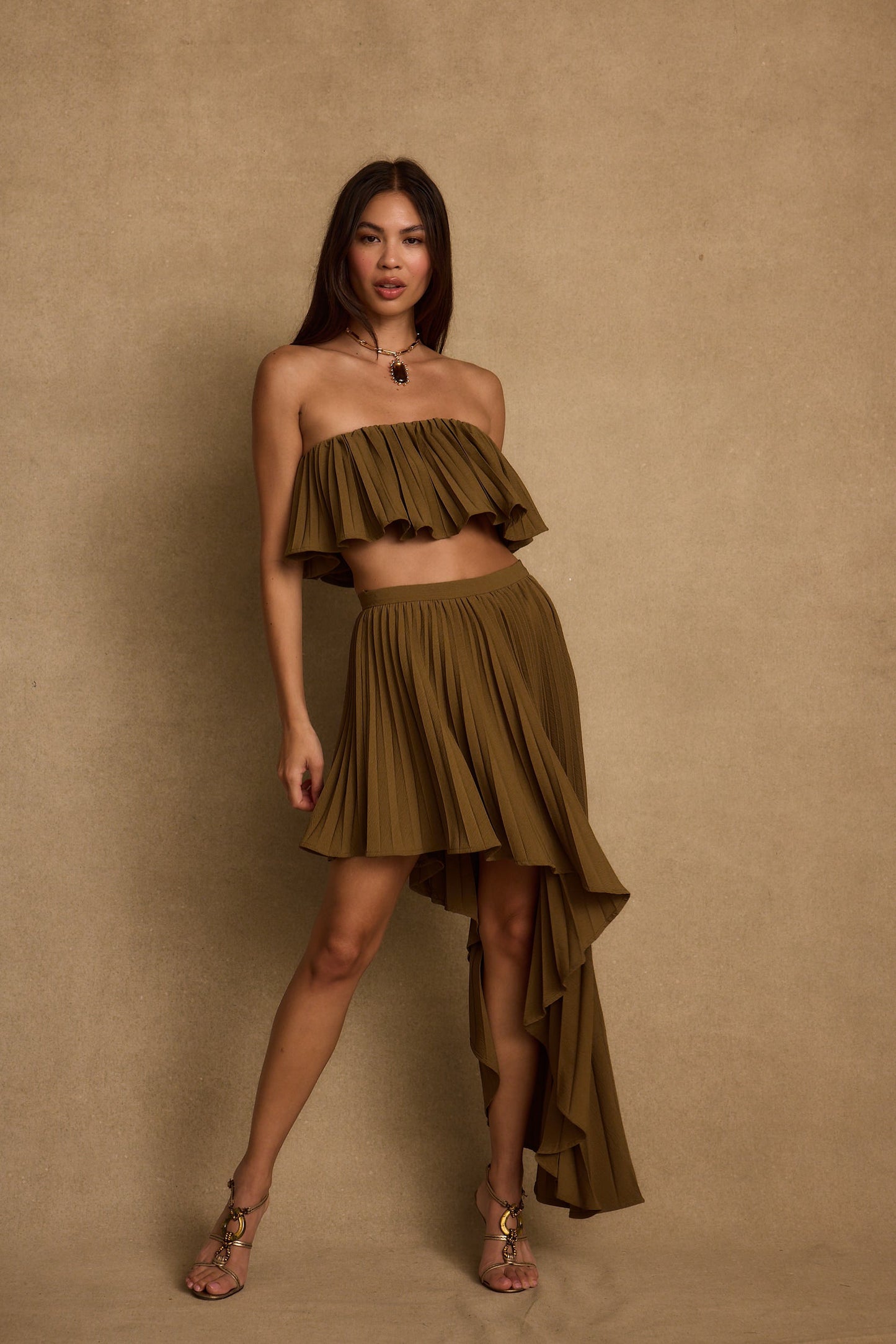 Lima Olive Crop Top