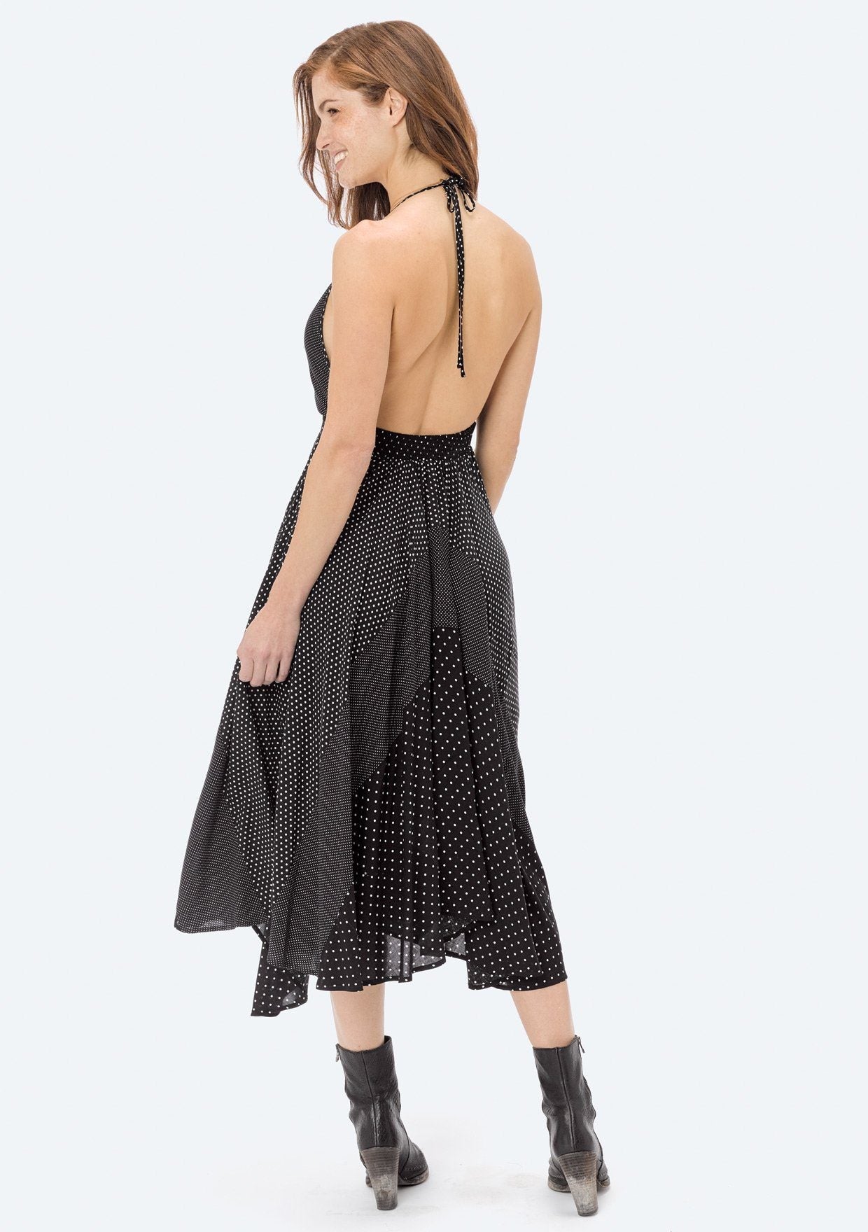 Dafina Polka Dot Patchwork Dress