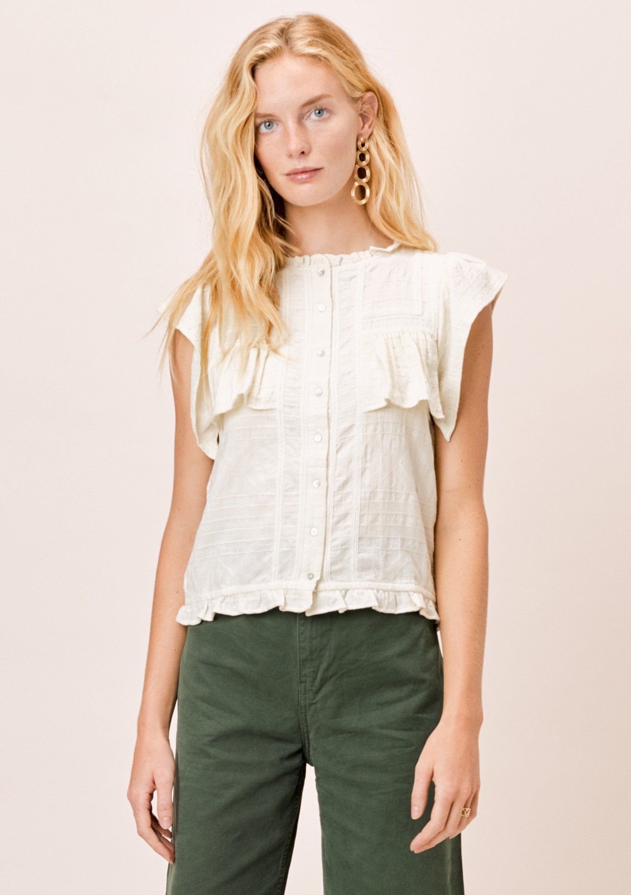 Erin Textured Cotton Top