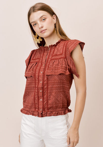 Erin Textured Cotton Top