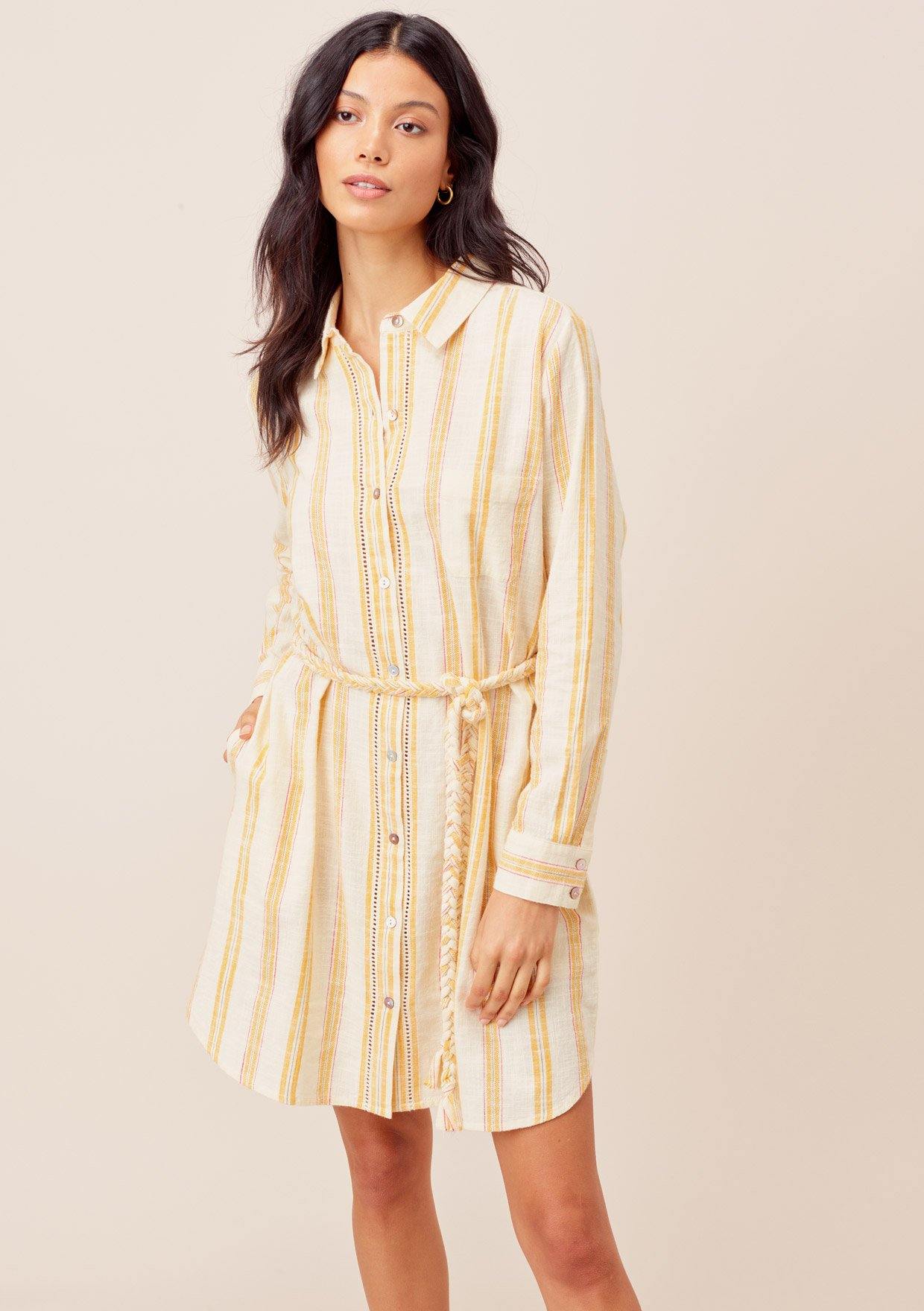 Justine Striped Shirt Dress