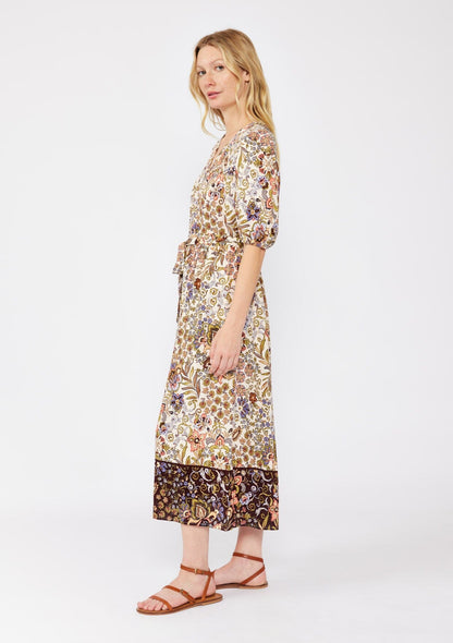 Earthy Bloom Midi Dress