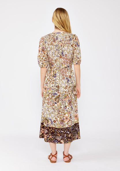 Earthy Bloom Midi Dress
