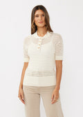 Easy Life Open Knit Henley Top