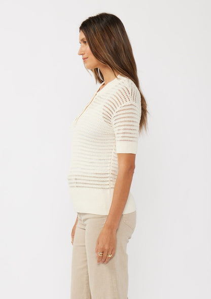 Easy Life Open Knit Henley Top