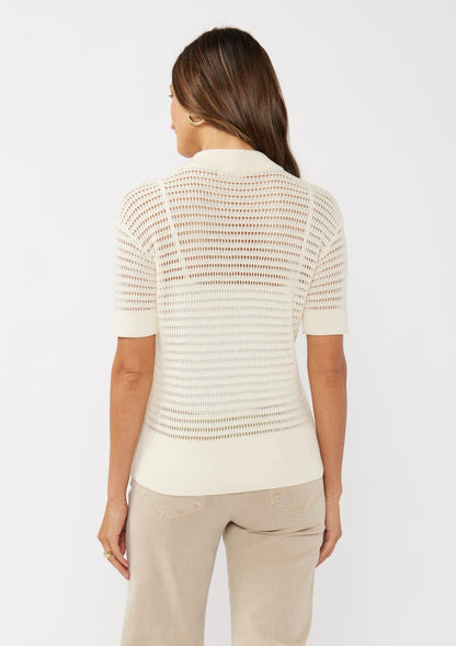 Easy Life Open Knit Henley Top