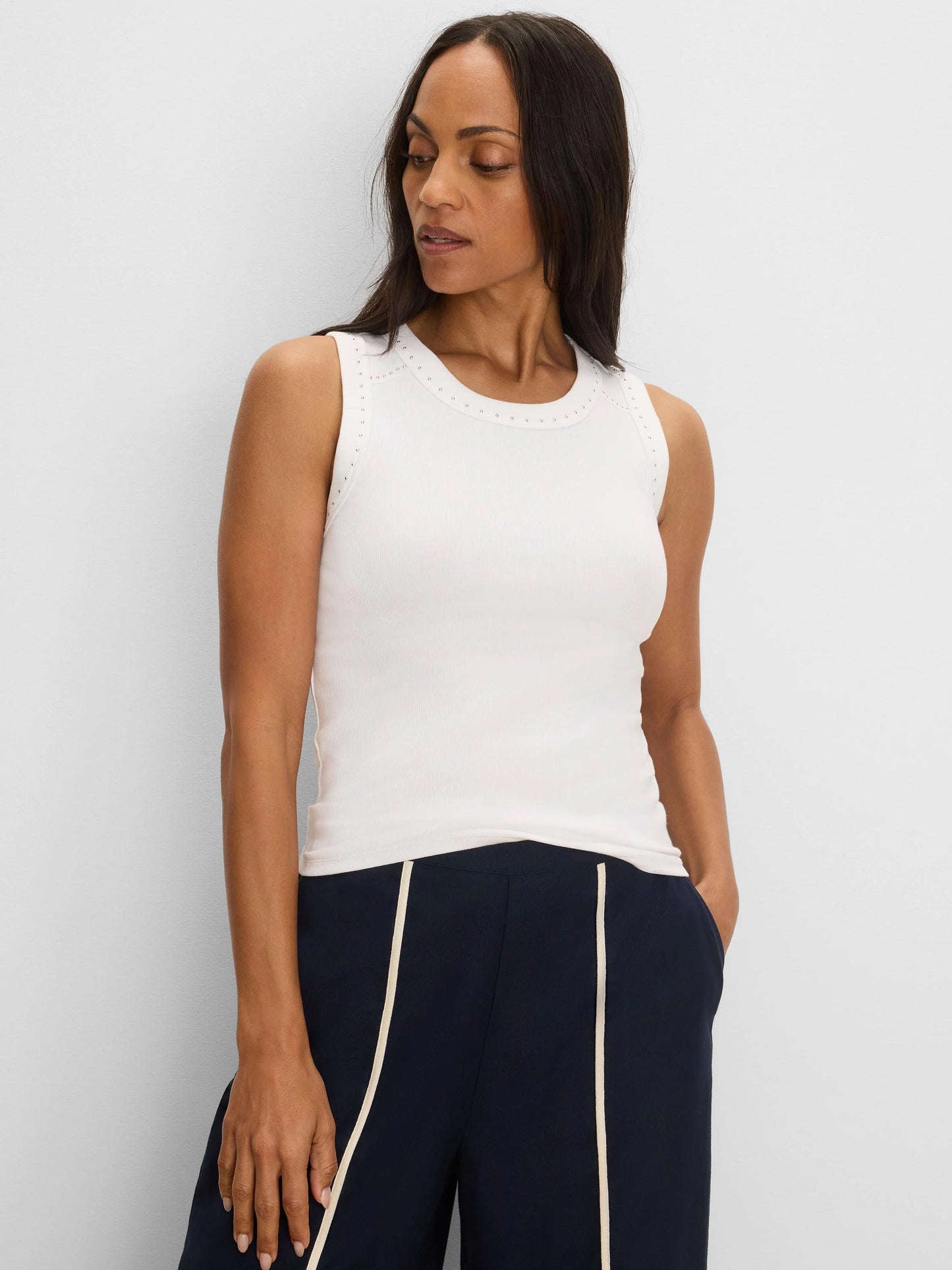 Perfect Rib Knit Studded Tank
