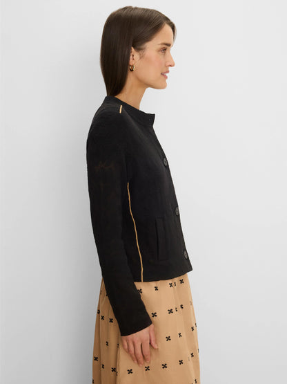 Piped Knit Statement Jacket