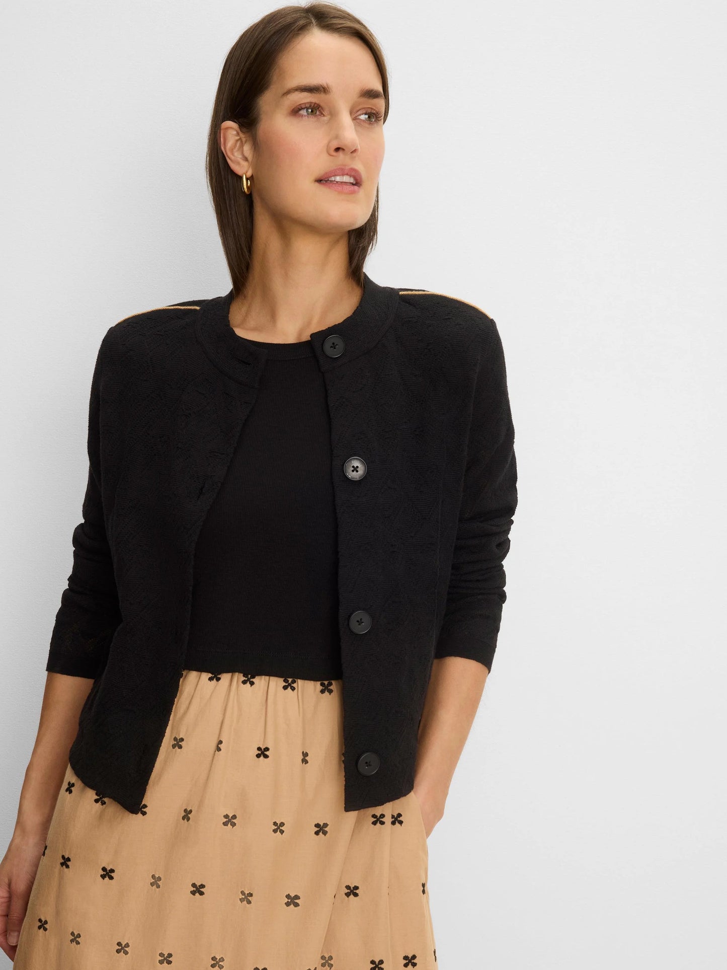 Piped Knit Statement Jacket