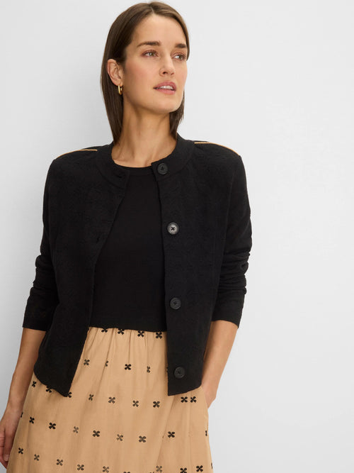Piped Knit Statement Jacket