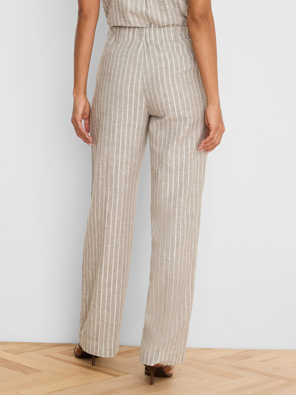 Lenox Wide Leg Striped Linen Pant