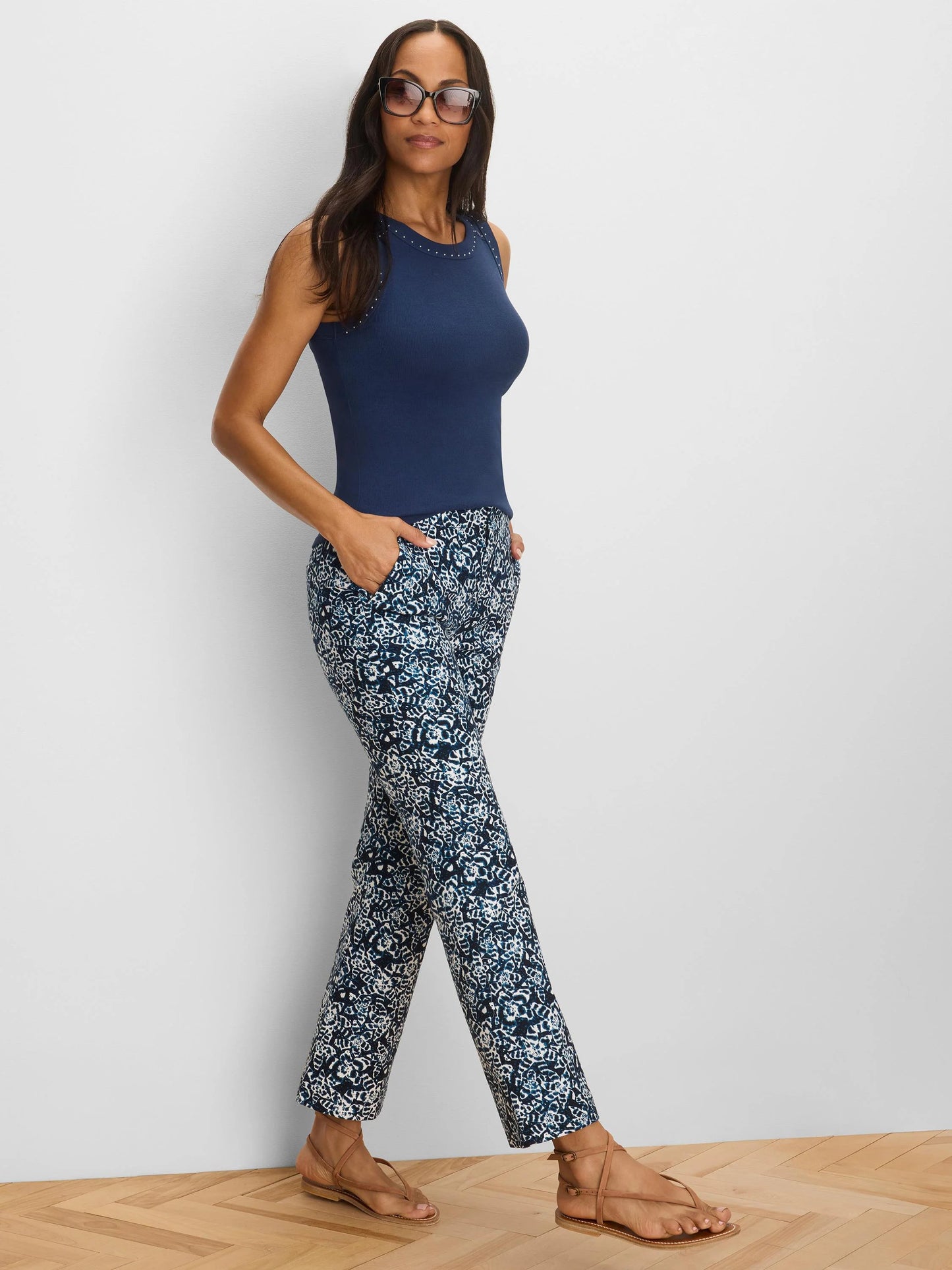 Plaza Demi-Boot Shibori Lilies Ankle Pant