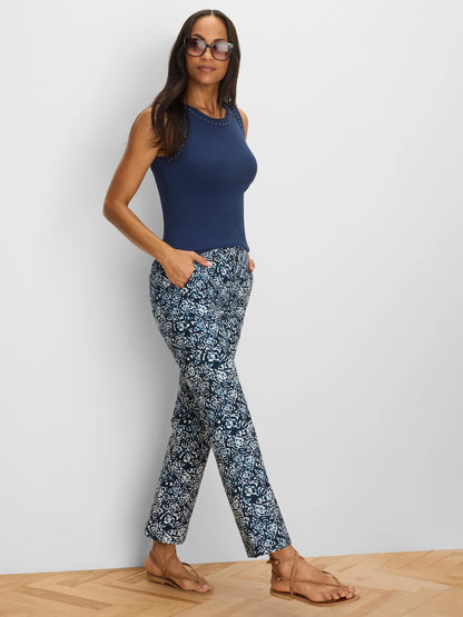 Plaza Demi-Boot Shibori Lilies Ankle Pant