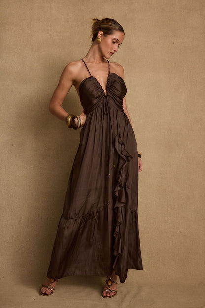 Mia Espresso Maxi Dress