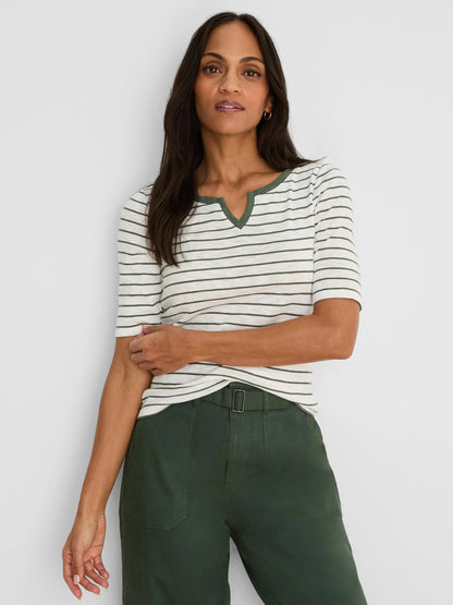 NZT Elbow Sleeve Stripe Notch Tee