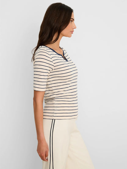 NZT Elbow Sleeve Stripe Notch Tee