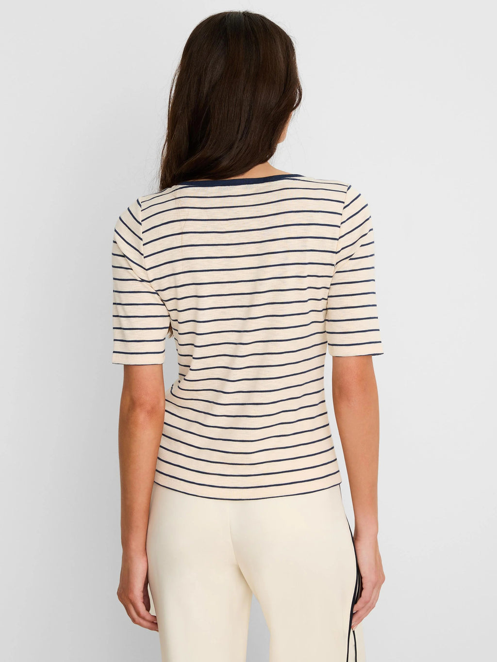 NZT Elbow Sleeve Stripe Notch Tee
