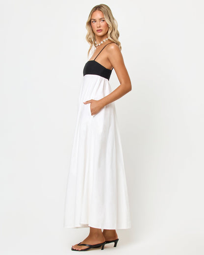 Raveena Dress - Black-Cream
