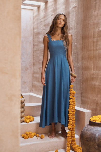 River Dress In Vintage Blue
