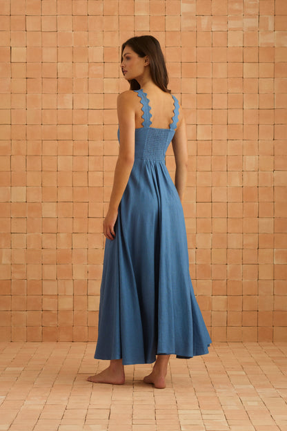 River Dress In Vintage Blue