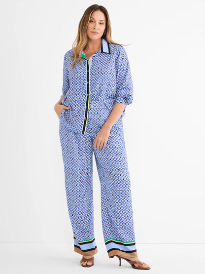 Mosaic Trimmed Lenox Wide Leg Pant