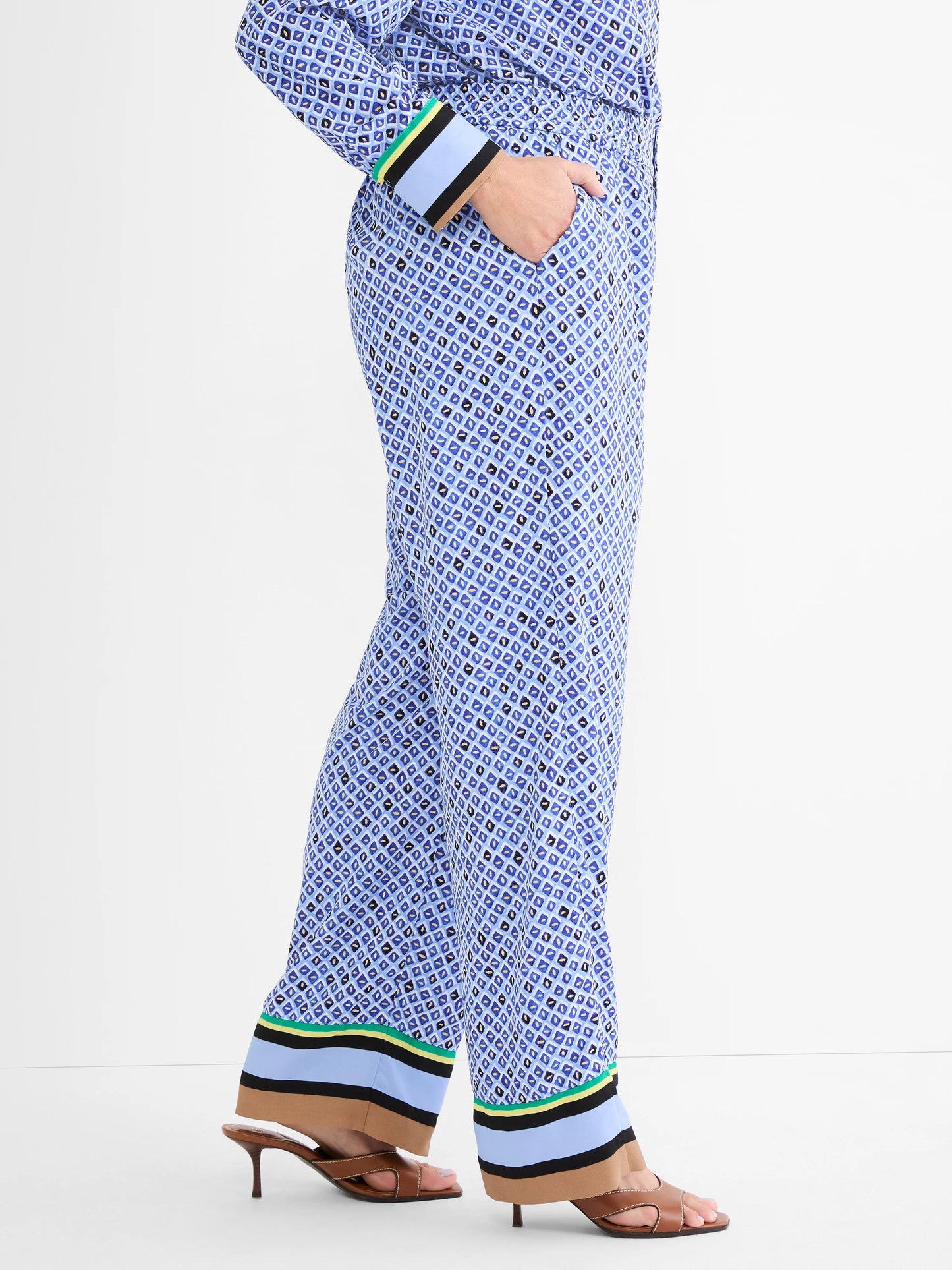 Mosaic Trimmed Lenox Wide Leg Pant
