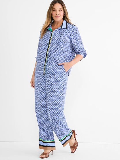 Mosaic Trimmed Lenox Wide Leg Pant