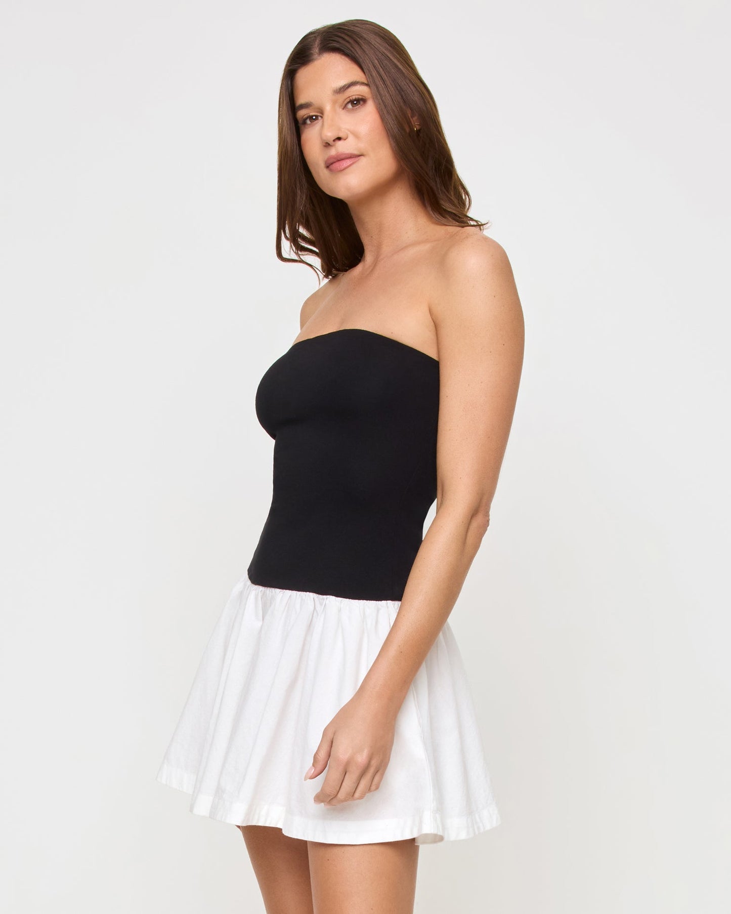Sienna Mini Dress - Black-Cream