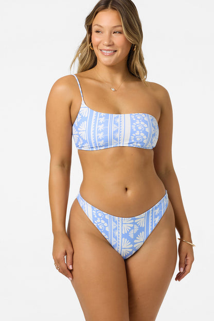 Surf Abstract Seal Beach One Shoulder Bandeau Top