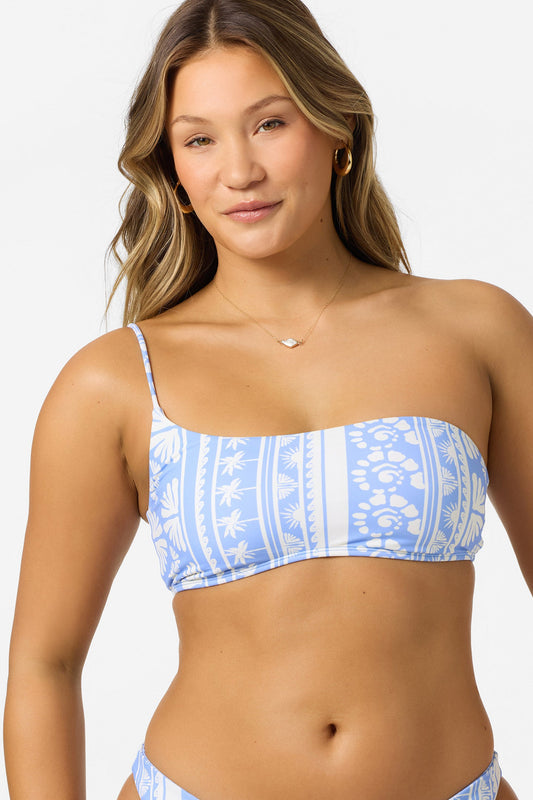 Surf Abstract Seal Beach One Shoulder Bandeau Top