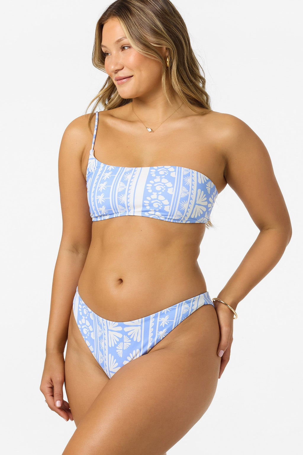 Surf Abstract Seal Beach One Shoulder Bandeau Top