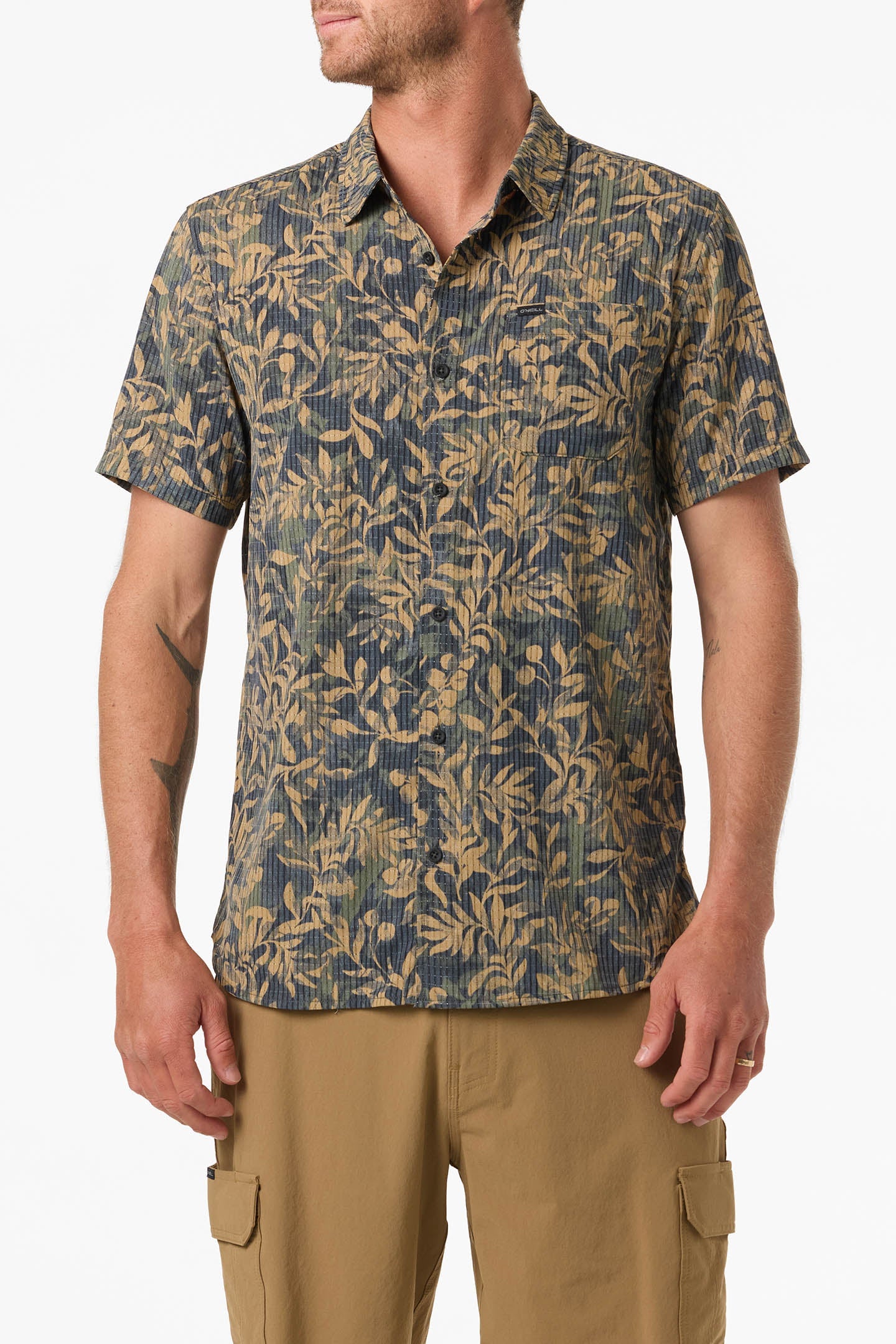 TRVLR Perforated Printed Standard Fit Shirt