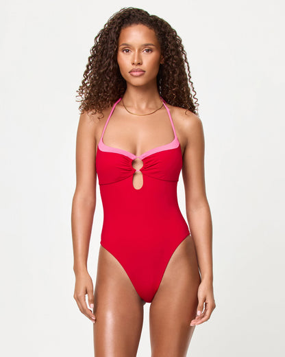 Juno One Piece Swimsuit - Lipstick Red Sweetheart