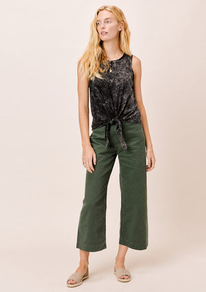 Ceara Snow Wash Tie Front Top