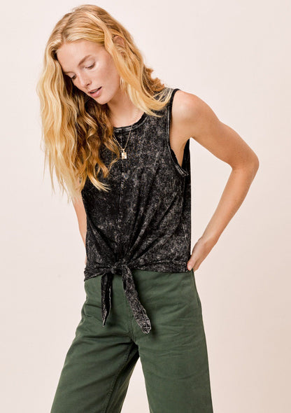 Ceara Snow Wash Tie Front Top