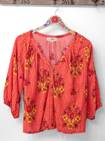 Abby Blouse - Jaipur Stripe Pink