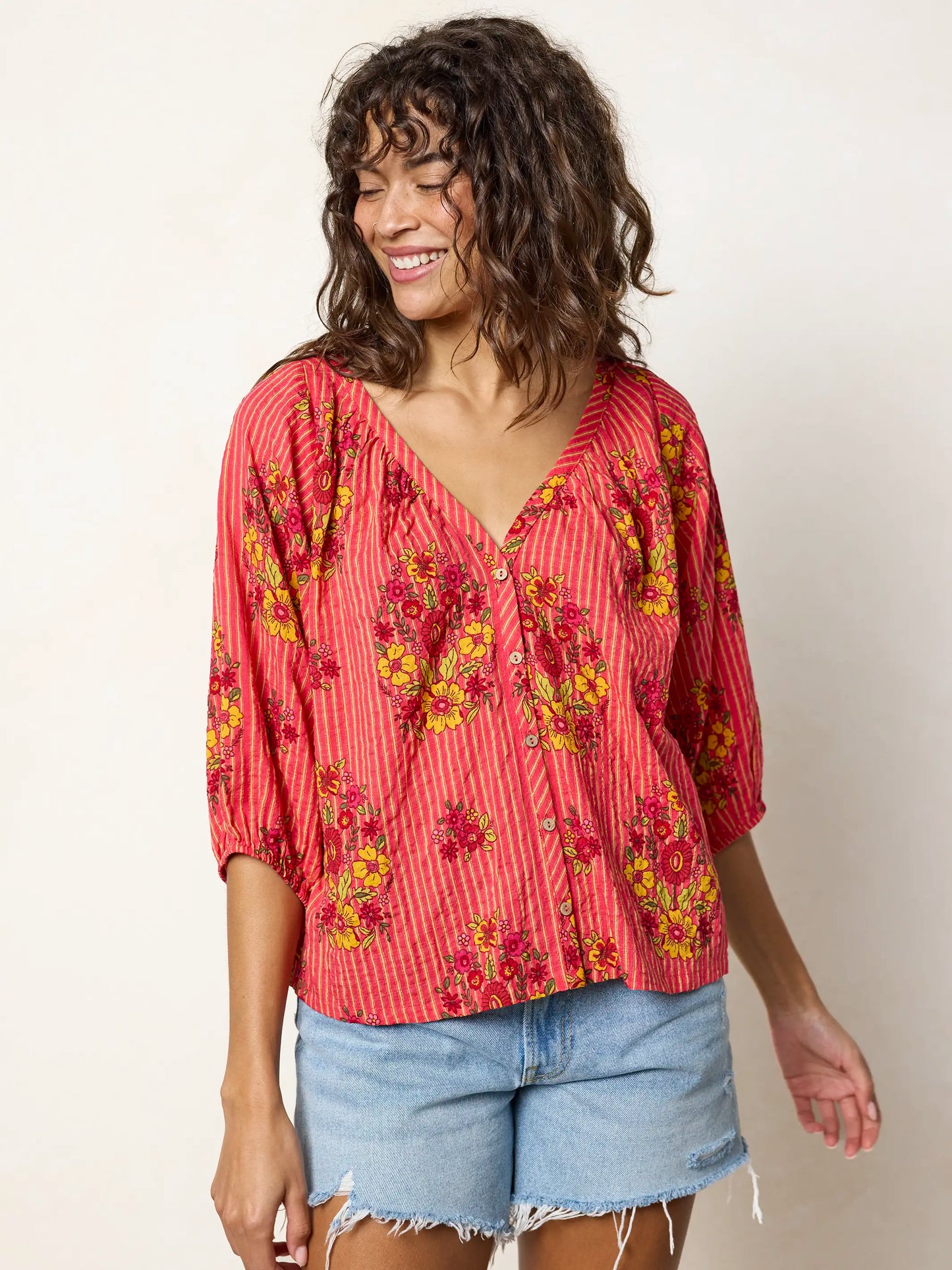 Abby Blouse - Jaipur Stripe Pink